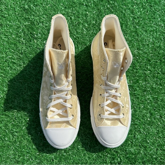 Converse Chuck Taylor All Star Lift Platform Hi Lemon Drop Golden Butterfly - Picture 6 of 14